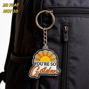 Llavero Acrílico Golden Sunburst con Frase Motivacional de Estilo Retro, Rayos Amarillos y Naranjas, Colgante Troquelado - Product Image 4