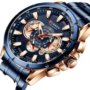 Reloj Masculino CURREN 8363 para hombre de negocios, reloj de lujo de marca superior de acero inoxidable, resistente al agua, cronógrafo luminoso, reloj de cuarzo - Product Image 1