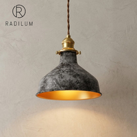 Suspension industrielle en métal vintage rétro Wabi Sabi, aspect vieilli, hauteur réglable, LED 3000K, abat-jour cloche, pour café et bar