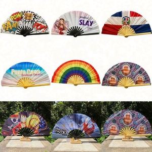 Assurance <b>Large</b> Bamboo Hand <b>Fan</b> Custom Logo Uv Printed Music Style Painted Clack Premium Quality Accessory - Product Image 5