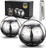 Glaçons réutilisables en métal personnalisés pour les boissons au whisky, glaçons ronds en acier inoxydable pour les cadeaux d'anniversaire pour les hommes, cadeaux pour petit ami