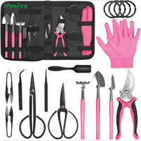 W006 Ensemble d'outils de jardinage personnalisés pour bonsaï, kit en acier au carbone, ciseaux de coupe avec étui en nylon