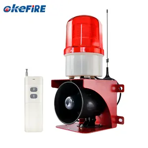 Okefire 23W 110dB Wireless Remote control Mini Siren Alarm High Sound Electric Horn with High-Frequency Flashing Light ip65