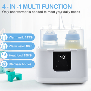 Riscaldatore di latte per bambini con Logo personalizzato portatile doppio biberon e scaldavivande con sterilizzatore - Product Image 3