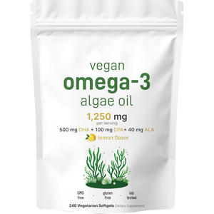 Capsules de gélules d'huile d'algue EPA <span class=keywords><strong>DHA</strong></span> <span class=keywords><strong>ALA</strong></span> de marque de distributeur OEM saveur citron huile de poisson Omega 3 - Product Image 1