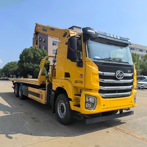 Heavy Duty 6x4 <b>Flatbed</b> Tow <b>Truck</b> with Knuckle Boom Crane Slidebed Wrecker Rollback Recovery <b>Truck</b> Boom <b>Truck</b> - Product Image 4