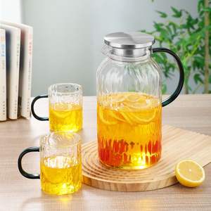 Service à thé Db : 1 pichet, 4 tasses en verre, design moderne, pour la dégustation du thé, collection d'ustensiles en stock - Product Image 5