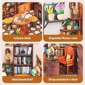 Kit de Quebra-Cabeça Educacional de Madeira Y-TOP DIY - Mini Livraria Temática - Modelo 3D com Iluminação, 500 Peças para Idades a Partir de 8 Anos - Product Image 4