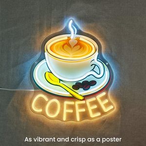 UV silk-screened LED coffee neon indoor hanging ambient light shop <b>sign</b> decorative light entrance indicator luminous <b>sign</b> 5V 12V - Product Image 6