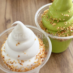 Juego de vasos de 9 oz para Matcha, helado de frutos secos triturados de Japón, con forma de barriguita, modelo de sundae de pastel con efecto vórtice diferente, para exhibición de postres artificiales - Product Image 2