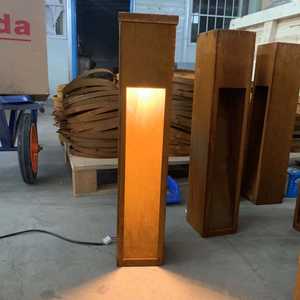 Weathering Corten Steel Art Deco Waterproof Outdoor LED Garden Path Bollard Lamp <b>Light</b> Sculpture Decorative <b>Post</b> - Product Image 6