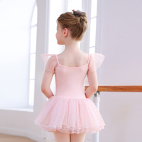Tutú de Ballet para Niñas, Leotardo con Malla, Manga Corta, Vestido de Tul, Ropa de Baile para Niñas, para Clases de Danza y Actuaciones en Escenario