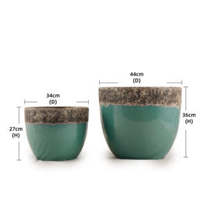 Maceta de Cerámica Esmaltada a Mano con Textura Irregular y Transpirable para Jardín Interior y Exterior - Product Image 5