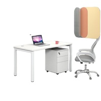 Ensemble de bureau et chaise en bois à panneau modulaire moderne avec dessus en métal pour 4-8 personnes employés en informatique