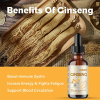 Extrait liquide de ginseng rouge coréen Bioby OEM Private Label 60ml Panax Ginseng, soutien énergétique et immunitaire, gouttes naturelles
