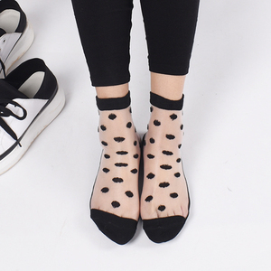 Chaussettes transparentes pour femmes, accessoire de mode, Sexy, en soie, verre cristal, noir, avec décoration, vente en gros - Product Image 4