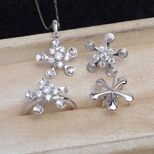 S925 Silver 5-<b>Bead</b> Snowflake <b>Set</b> for DIY Jewelry Making 6-7.3mm Multi <b>Bead</b> Ring & Pendant 5756 Accessories - Product Image 2