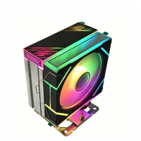 Refroidisseur de processeur 120 mm avec 4 caloducs en cuivre, dissipateur thermique ARGB, ventilateur PWM silencieux, synchronisation RGB pour Intel LGA1700/1851 AMD AM5 AM4, refroidissement de bureau
