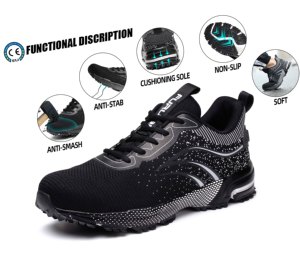 Zapatos de Seguridad para Hombre JIANKUN con Certificación CE, Ligeros, Cómodos, Transpirables, con Punta de Acero Antideslizante, Estilo Deportivo - Product Image 2