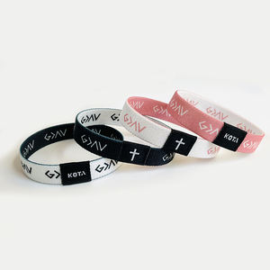 Pulsera Elástica de Tela de Poliéster de Moda de Alta Calidad y Económica para Eventos Publicitarios, Pulsera Personalizada con Logotipo - Product Image 6