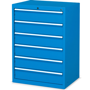 Fami Flexa Series <b>Drawer</b> Cabinet 6 <b>Drawers</b> L717 D600 H1000 Light Grey Ral7035 <b>Tool</b> Storage - Product Image 3