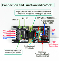 Module convertisseur TTL vers RS485 isolé de qualité industrielle DC 3-5,5V, contrôle automatique du flux de données pour la conversion de signal RS485 vers TTL