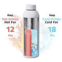 Bouteilles de haute qualité avec température 500ml bouteille d'eau peinture en caoutchouc bouteille de voyage isolée sous vide à Double paroi