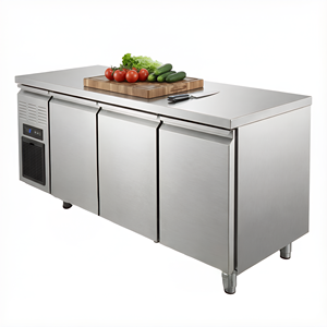 Congélateur commercial sous comptoir en acier inoxydable, table de préparation réfrigérée pour sandwichs et pizzas - Product Image 1