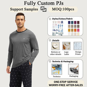 <span class=keywords><strong>Pigiama</strong></span> da <span class=keywords><strong>Uomo</strong></span> Fai-da-Te in Cotone Modal Stampato a Quadri, Set da 2 Pezzi Blu per Casa - Product Image 5