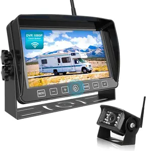 E-Too 7英寸监视器无线仪表盘夜视前后摄像头总线房车倒车后视无线卡车摄像头