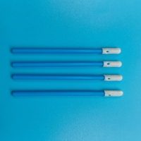 Écouvillon de nettoyage de précision sans peluches à manche bleu, avec petite pointe en mousse éponge, pour salle blanche et élimination de la poussière