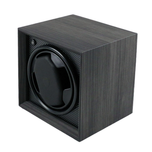 Caja Giratoria Automática para Reloj Individual de Lujo en Gris Oscuro con Acabado de Madera, Caja de Almacenamiento para Reloj Mecánico con Fuente de Alimentación por Batería - Product Image 1