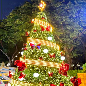 Twinkling Christmas Tree with LED Slow Flashing <b>Lights</b> Pre Lit Artificial Tree for Indoor Holiday Decoration - Product Image 1
