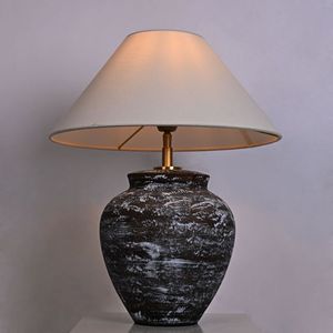 Lámpara Led <span class=keywords><strong>de</strong></span> cerámica Estilo Vintage para sala <span class=keywords><strong>de</strong></span> estar, dormitorio, hecha a mano, rústica, Wabi Sabi, mesa lateral - Product Image 2