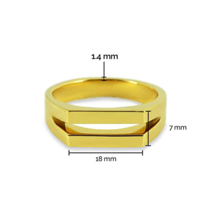Gemnel Hot Sale Men Jewelry Stainless Steel Plain <strong>Split</strong> Signet <strong>Ring</strong> - Product Image 3