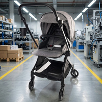 Cadre en alliage d'aluminium certifié CE, siège en tissu Oxford respirant, poussette légère et pliable avec pare-soleil