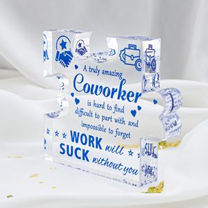 Nhà Sản Xuất Tùy Chỉnh Trong Suốt Câu Đố Hình Acrylic <span class=keywords><strong>Paperweight</strong></span> Quà Tặng Cho Món Quà Nghỉ Hưu - Product Image 4