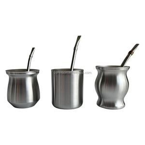 Tazza per Yerba Mate in Acciaio Inox Ecologica Minimalista a Doppia Parete con Cannuccia Bombilla Marca <span class=keywords><strong>VSN</strong></span> Forma Rotonda - Product Image 6