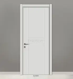 GJ-S509การออกแบบสไตล์เอเชียวีเนียร์โครงกระดูกไม้ MDF /Soild ภาพวาดประตูไม้สำหรับบ้าน
