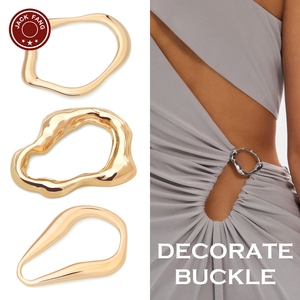 Conector de bikini, herrajes para trajes de baño, hebilla de forma irregular, decoración metálica personalizada para vestidos de mujer, cuentas, hebilla de anillo M U - Product Image 6