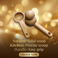 Cuillère doseuse en bois pour café moulu, miel, sucre, épices et poudres