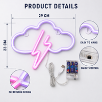 Letrero Luminoso LED de Neón Flexible con Diseño de Nube, Decorativo y Moderno, Personalizado, con Clasificación IP67, para Pared, Luz Blanca Cálida de 3000K, Alimentado por USB, para Dormitorio