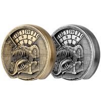 Dés de jeu en métal 3-en-1 avec motif boîte au trésor en relief et roulette monstre pour jeux de rôle et jeux de table