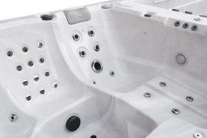 Piscina con bomba de calor con filtro limpiador de bañera de hidromasaje integrado - Product Image 6