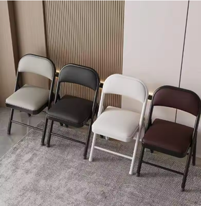 เก้าอี้พับสีดำแบบบูติกพร้อมโครงโลหะสำหรับงานปาร์ตี้และร้านอาหาร - Product Image 5