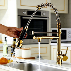 Grifo de Cocina Moderno de Aleación de Zinc con Monomando, Cerámico, para Agua Fría y Caliente, con Caño Telescópico Giratorio Extraíble - Product Image 1