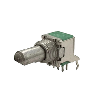 Potenciómetro de Resistencia de Película de Carbono de Venta Caliente, Perilla Metálica, Alta Rotación, Tipo Snap-In, 5.1-500K, Tolerancia del 20%, 50V AC/5V DC, 9mm