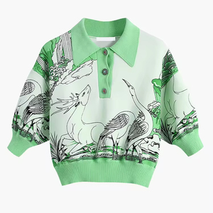 Maglione Personalizzato Estivo con Collo a Polo, Maglioni Lavorati a Maglia con <span class=keywords><strong>Motivi</strong></span> Cartoon per Donne e Ragazze, Produttore di <span class=keywords><strong>Maglieria</strong></span> Femminile - Product Image 3