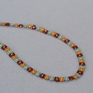 Collana Artigianale Moyamiya in Stile Cinese Retrò con Perline Intrecciate e Placcate in Oro - Product Image 4