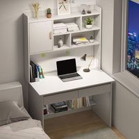 Bureau d'ordinateur en bois écologique avec étagère et chaise, montage facile, design convertible pour bureau à domicile et chambre - YQ A09S